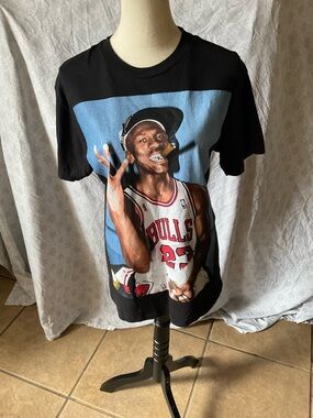 Element Black Graphic Tee with Multicolor Michael Jordan Print